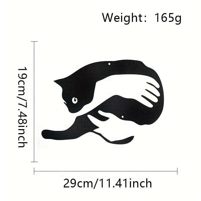 Black Metal Cat Wall Decoration
