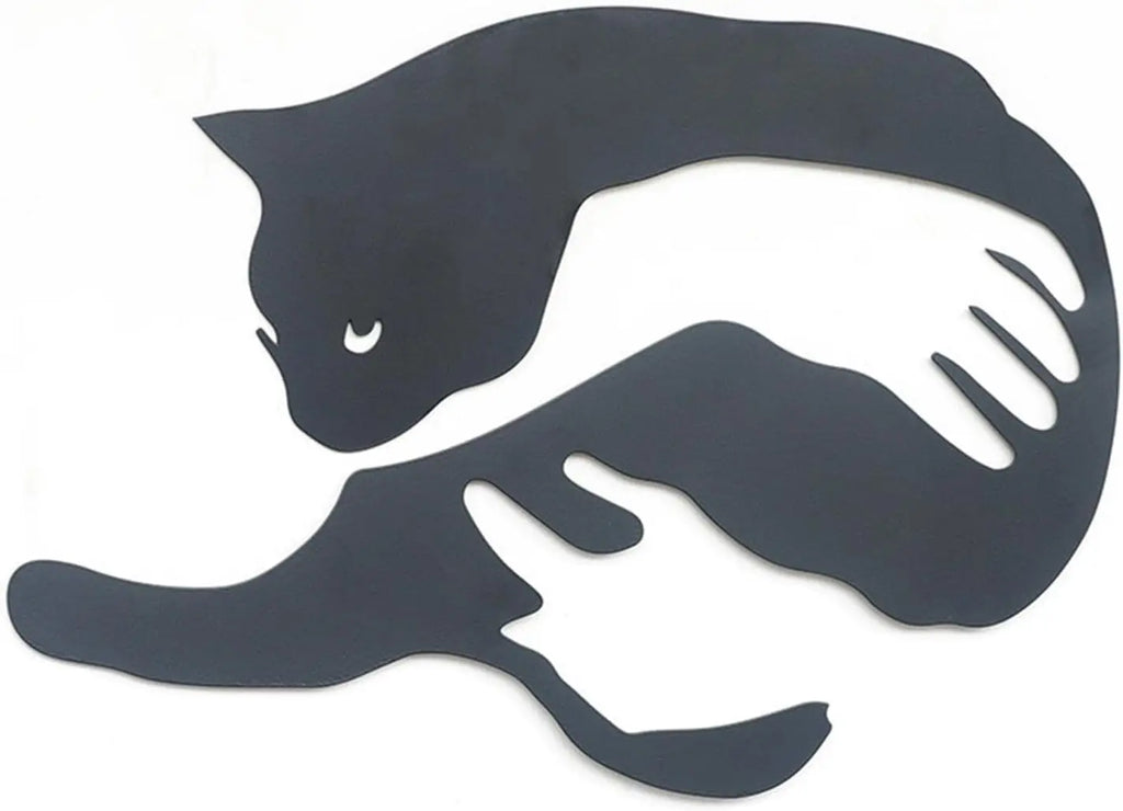 Black Metal Cat Wall Decoration