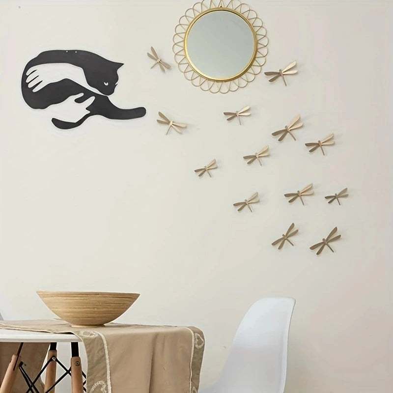 Black Metal Cat Wall Decoration